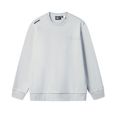 Fila White Fashion Simple Classic Texture Casual Versatile Fleece Warm Pullover Round Neck Sweatshirt Men Sweatshirt Gray F11M543212FGY