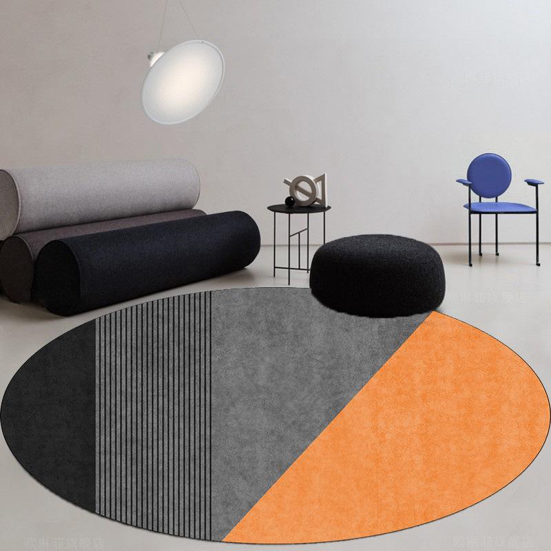 Crystal Velvet Simple Round Floor Living Room Bedroom Office Sofa Carpet Washable Dirt-resistant Non-slip Floor Cushion
