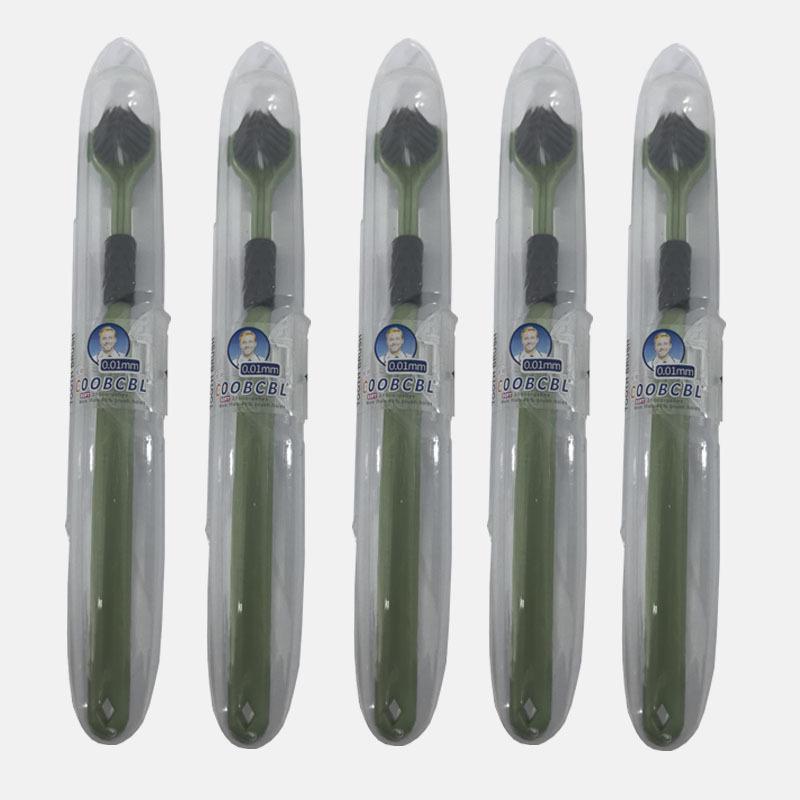 360 Triple-Head Toothbrush: Soft Bristles, 3D Design for Adults, Tongue Cleaner, Family Pack, Effective Dead Corner Cleaning.