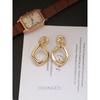 Luxury Minimalist Style European and American Diamond-Shaped Earrings, Light Luxury 2026 New Popular Ear Studs, Non-Pierced Ear Clips, Ear Accessories