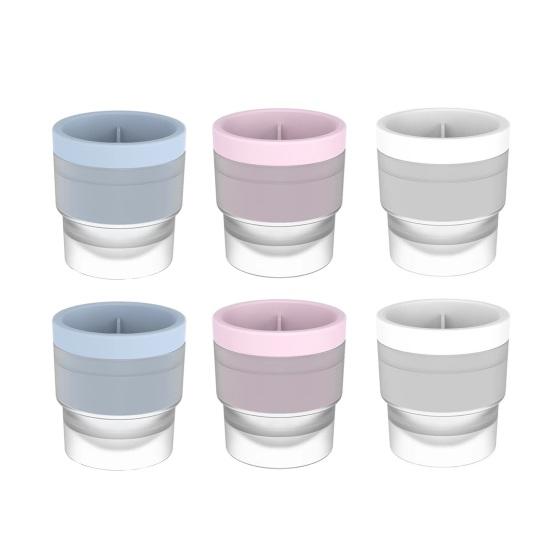 Ice Ball Maker Mold 2.4 Inch Ice Ball Mold Stackable Silicone Easy Release Ice Cube Mold Spherical Ice Maker with Lid for Whiskey Cocktails