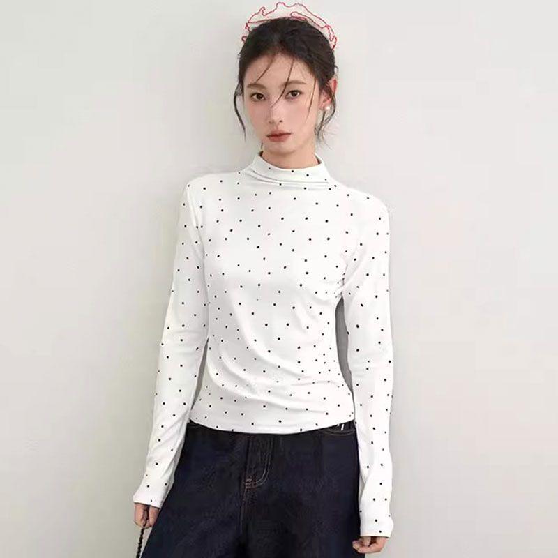 

Autumn/Winter Slim Fit Spicy Cropped Long-Sleeve T-shirt for Women | Versatile & Flattering Base Layer S белый