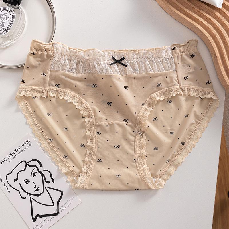 Ladies Summer Pure Cool Feeling Ice Silk Mask Breathable 10A Antibacterial Extension Cotton Crotch Triangle Briefs