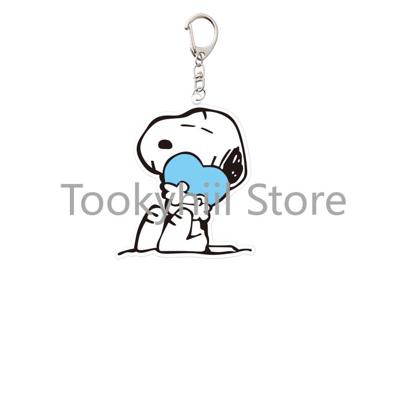 Acrylic Snoopy Keychain Student Cosplay Hanging Decor Boy Cute Anime Cartoon Bag Christmas Pendant Child Birthday Gift