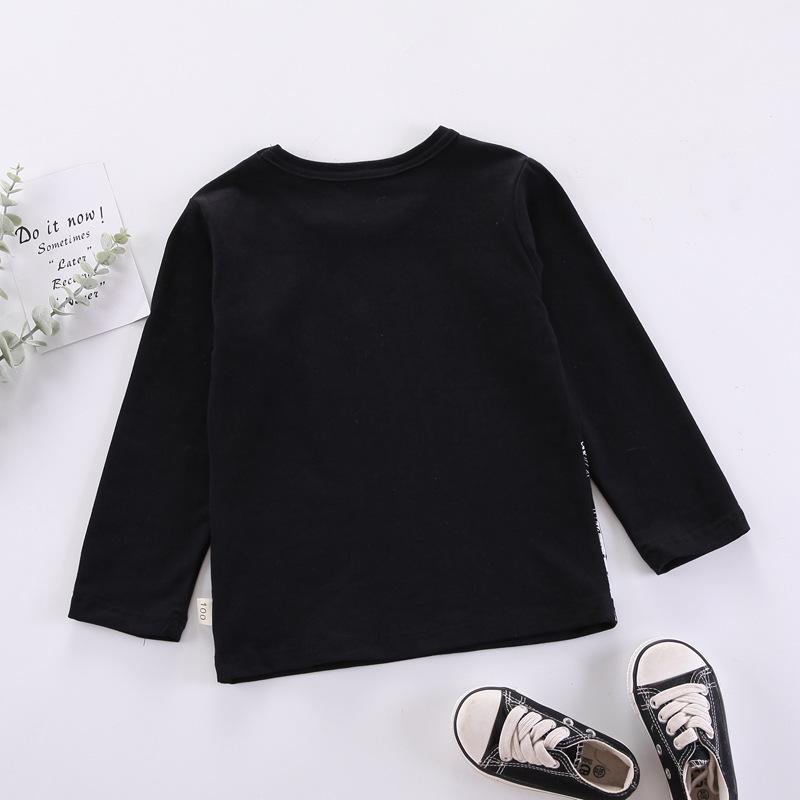 Boys Autumn Winter Cartoon Print Crewneck Sweatshirt Warm Fleece Pullover Top For Kids