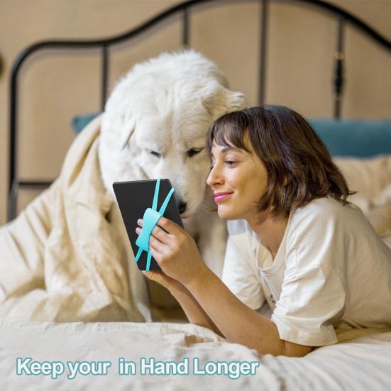 Alça de Mão de Silicone para Tablets Kindle Universal Alta Elasticidade Segura Leve Leitor de E-book Alça de Dedo Suporte de Punho para Acessórios Kindle