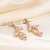 Hot-selling Full Diamond Leaf Earrings Mori Small Fresh Stud Earrings Exquisite Earrings
