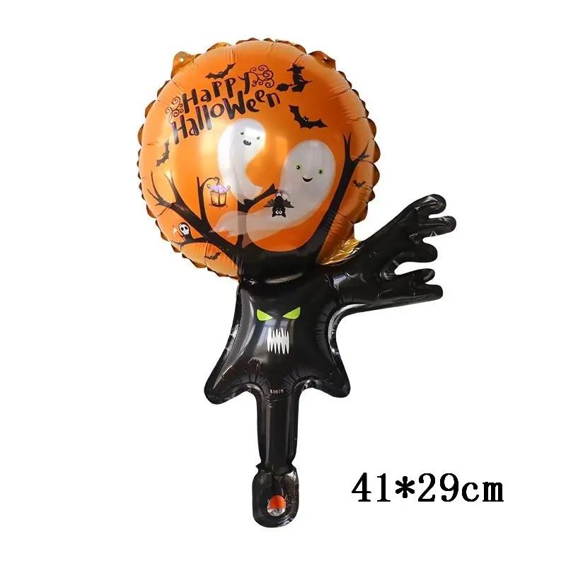 25Pcs Mini Halloween Pumpkin Ghost Foil Balloons Bat Skull Pumpkin Air Globos Kids Horror Halloween Night Party Decorations