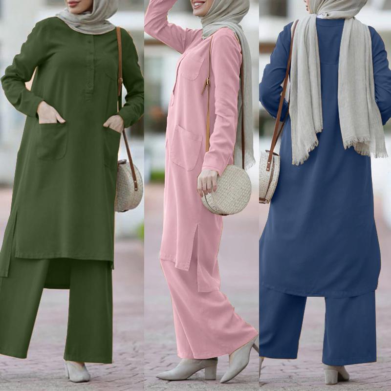 Muslim Womens Clothing,Fake Two-Piece Pure Color Layered Ruffle Hem Dress Muslim Womens Clothing,Fake Two-Piece Pure Color Layered Ruffle Hem Dress