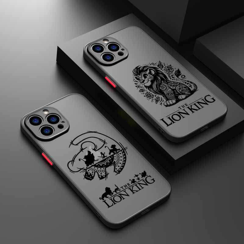 Cute The Lion King For iPhone 17 Air 16E 16 15 14 13 12 11 8 7 Mini Pro Max Plus Frosted Translucent Soft Phone Case