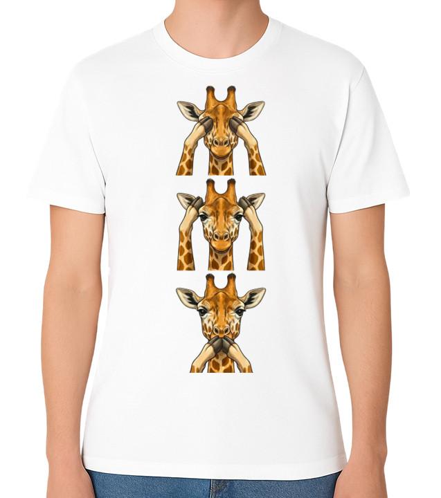 Giraffes Tee Hear See Speak No Evil Unisex Graphic Giraffe T-Shirt S