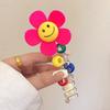 1PC New Lovely Beaded Big Flowers Elastic Spiral Hair Rope Head Rope Ponytail Hair Ring Rubber Band Headdress For Kids