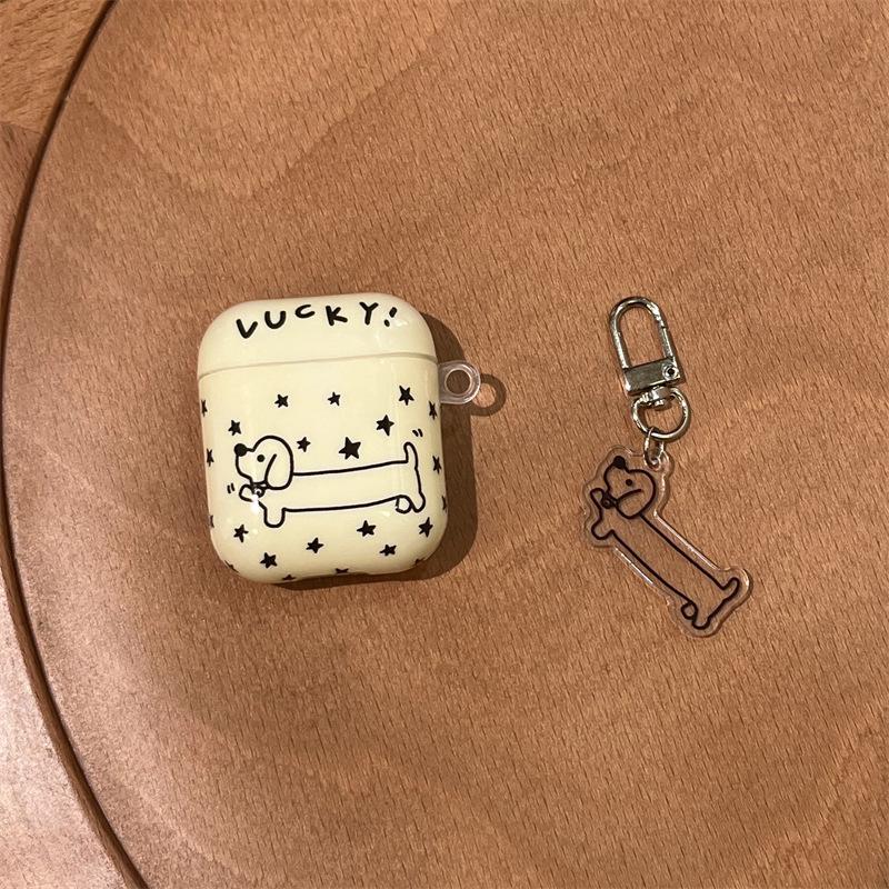 Cute line dachshund suitable for AirPods 1 generation protective case second generation 1 generation pro1 apple bluetooth headset case
