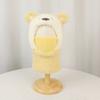 Cartoon bear children's hat, face mask, scarf, integrated pullover hat, winter velvet warm ear protector, knitted wool hat