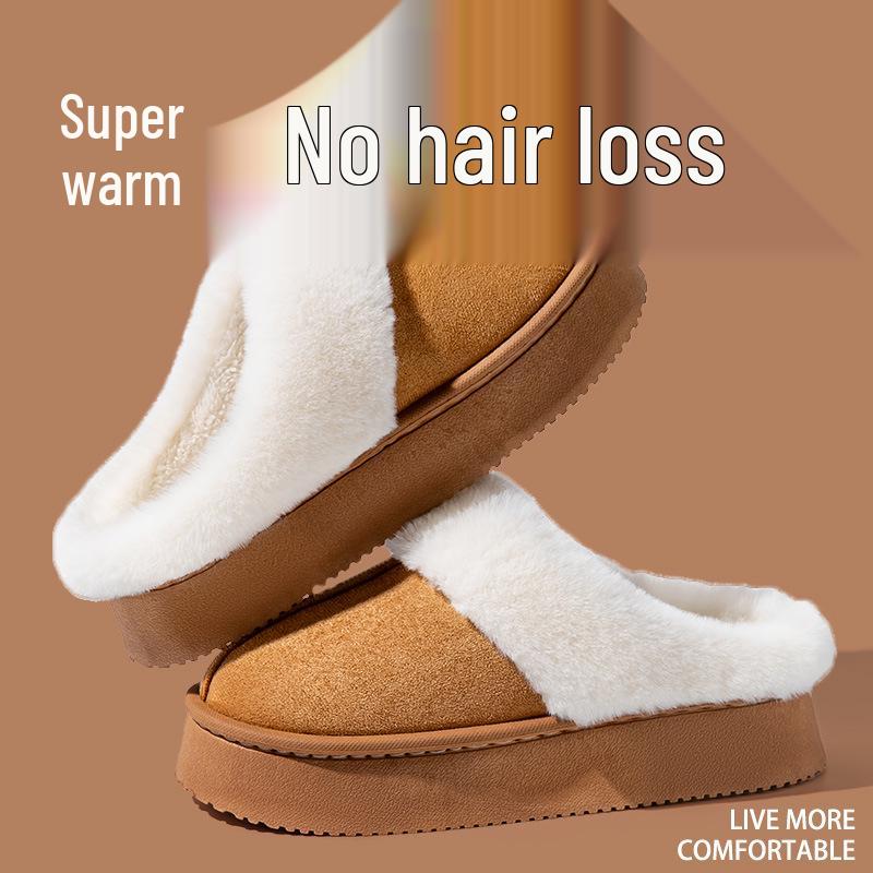 Papuci de Bumbac Calzi Antiderapanți pentru Femei și Bărbați, Colecția Toamnă/Iarnă 2025, Talpă Groasă Plus Catifea, Rezistenți la Mirosuri, pentru Interior/Exterior.