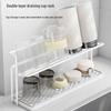 Universal Double Layer Kitchen Storage Rack for Cupware & Insulated Bottles with Drain Tray