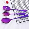 2Pcs Salad Spoon Dinnerware Set Gold Unique Spoon Cutlery Set Salad Fork Stainless Steel Tableware Party Serving Spoon Flatware