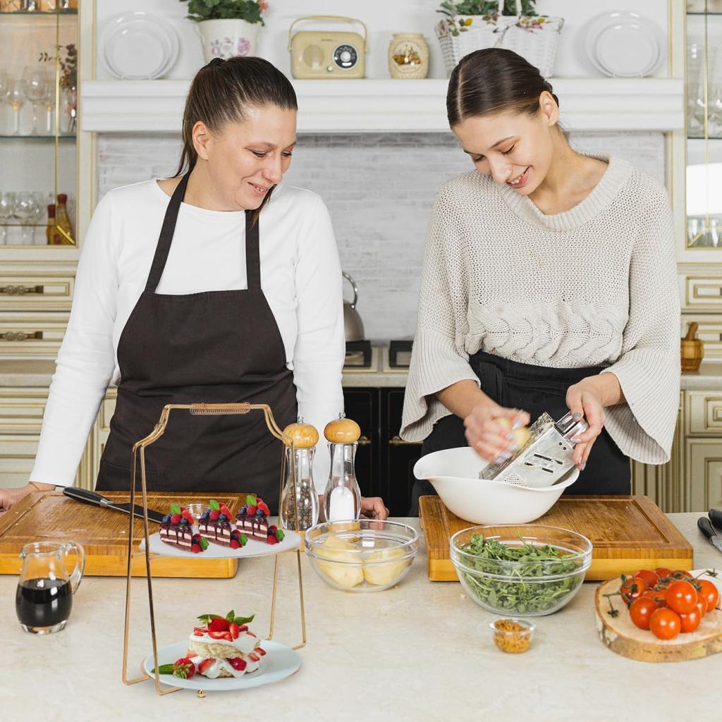 Cabilock Wedding Decor Food Server Plate Rack Double Layer Dessert Cupcake Fruit Holder Stand Round Plate Dish Display Stand for Home Shop Kitchen