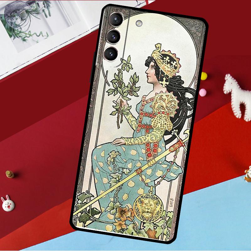 Alphonse Mucha Art Funda For Samsung Galaxy S26 Ultra S24 S22 S23 S25 Plus S20 S21 FE S9 S10 S25 FE Phone Case