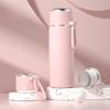 500/600ml 304 Stainless Steel Bullet Thermos, Matte Pastel Portable Lanyard Leakproof Vacuum Water Bottle Student School Travel
