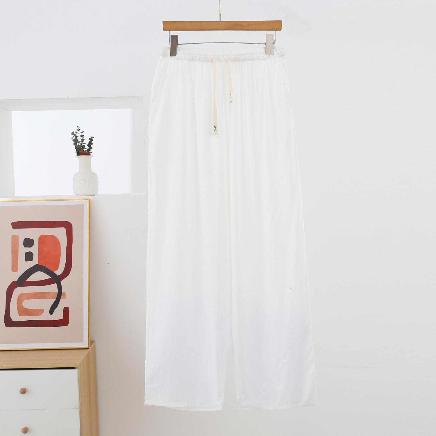 Women S Plus Size Straight Leg Wide Leg Casual Pants Summer Jacquard Pocket XXXL