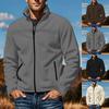 Herren Strickjacke mit Stehkragen und einfarbiger Strickjacke aus Fleece für Herren