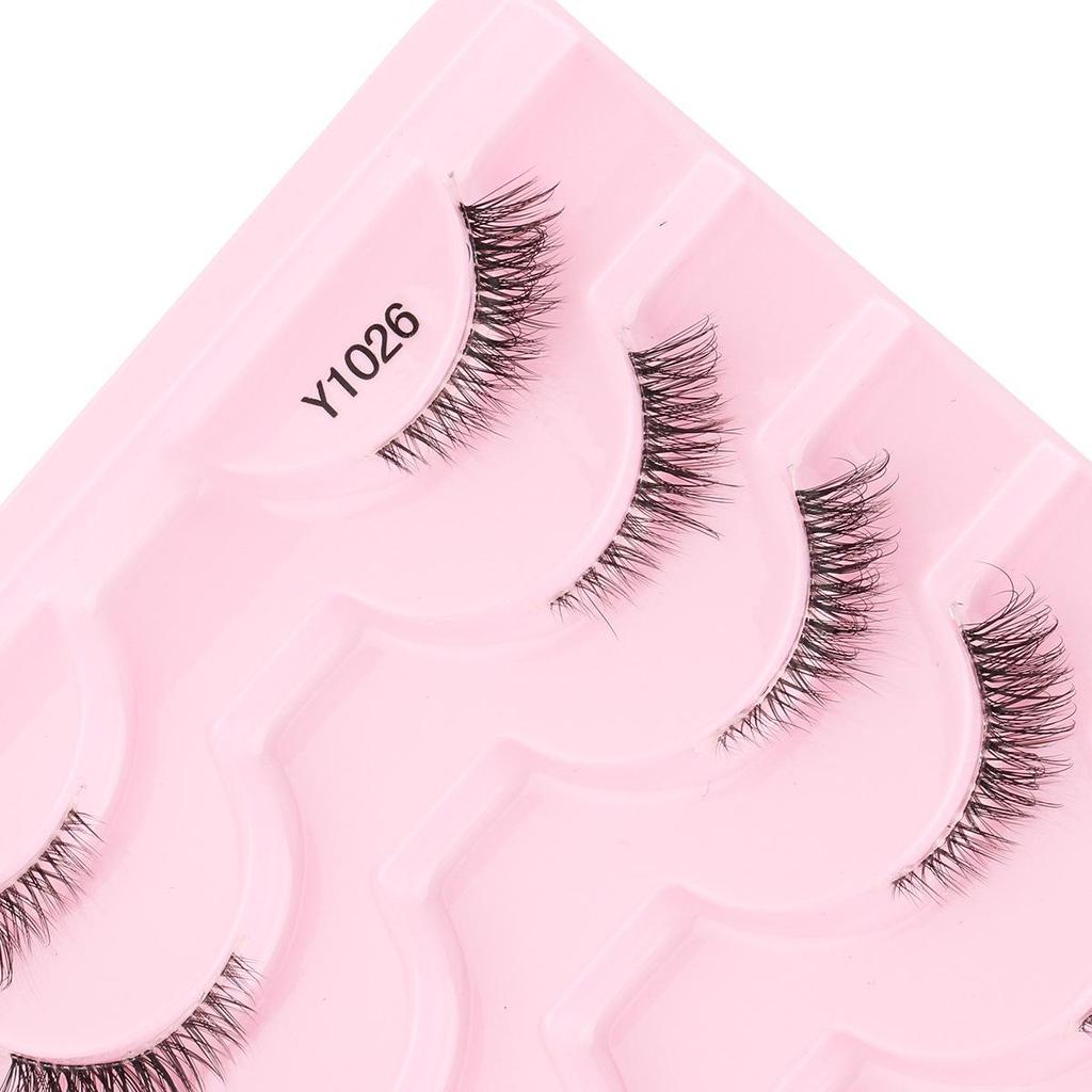 10 Pairs Transparent Band Half Eye Cat Eye False Eyelashes - 3D Layered, Natural, Thickening & Lengthening