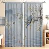 Home Flowers Birds Curtains Landscape Background Kitchen Coffee Shop Living Room Bacon Made Of Polyester Area Window Treatment