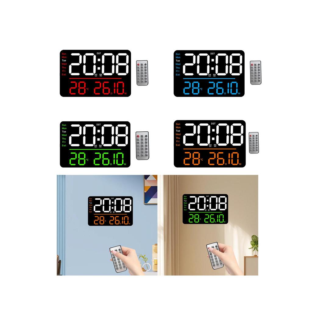 Digital Wall Clock Easy to Install Modern Days Timing Countdown Function Alarm Clock for Kitchen Bedroom Office Home Living Room
