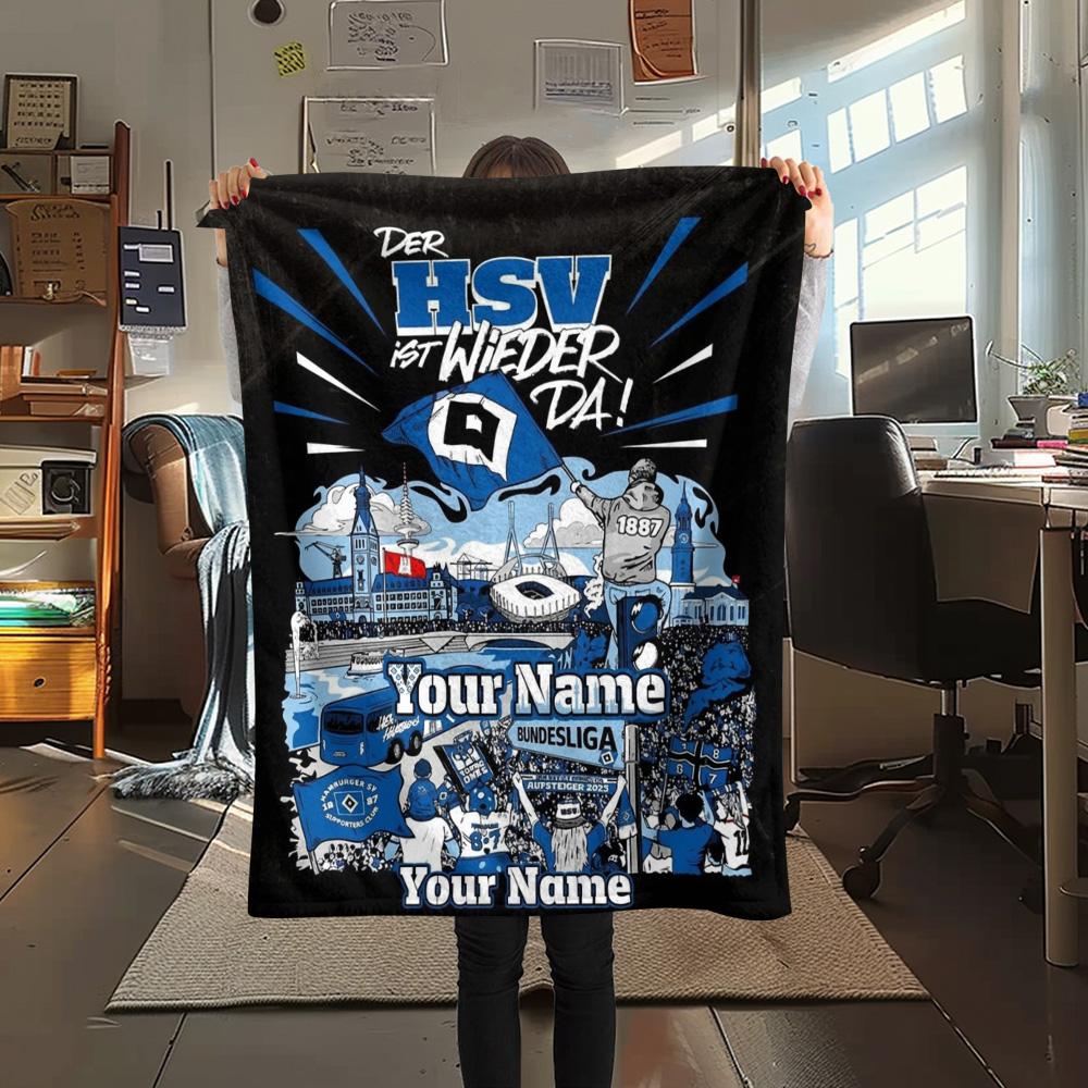1PC Blue Diamond Emblem Custom Name Patterned Flannel Blanket Suitable For All Seasons For Home Decor Warmth And Comfort Gifts Holiday Present