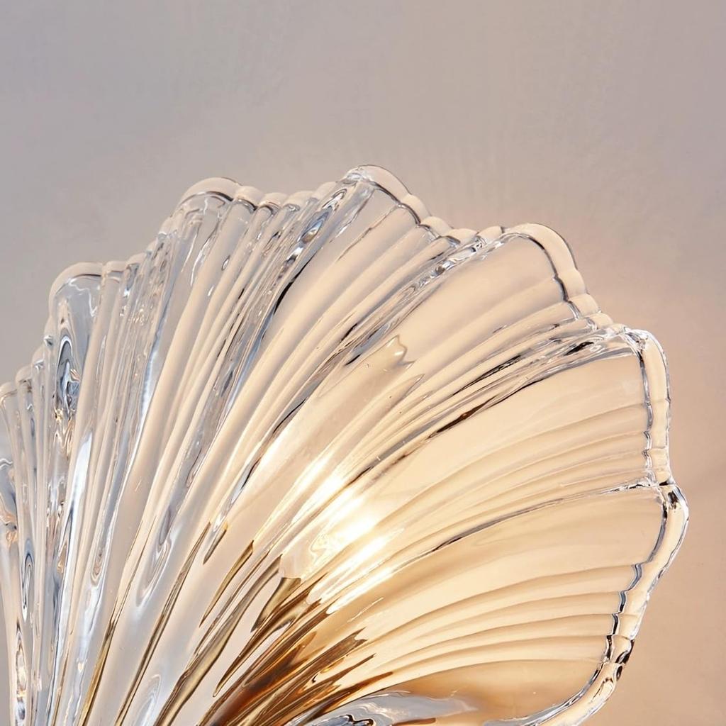 LWL Wall Light, Single Light, Simple Wall Lamp, Modern Glass Seashell Wall Light, Wall-Mounted Lighting Fixture, Interior Lighting Fixture for
