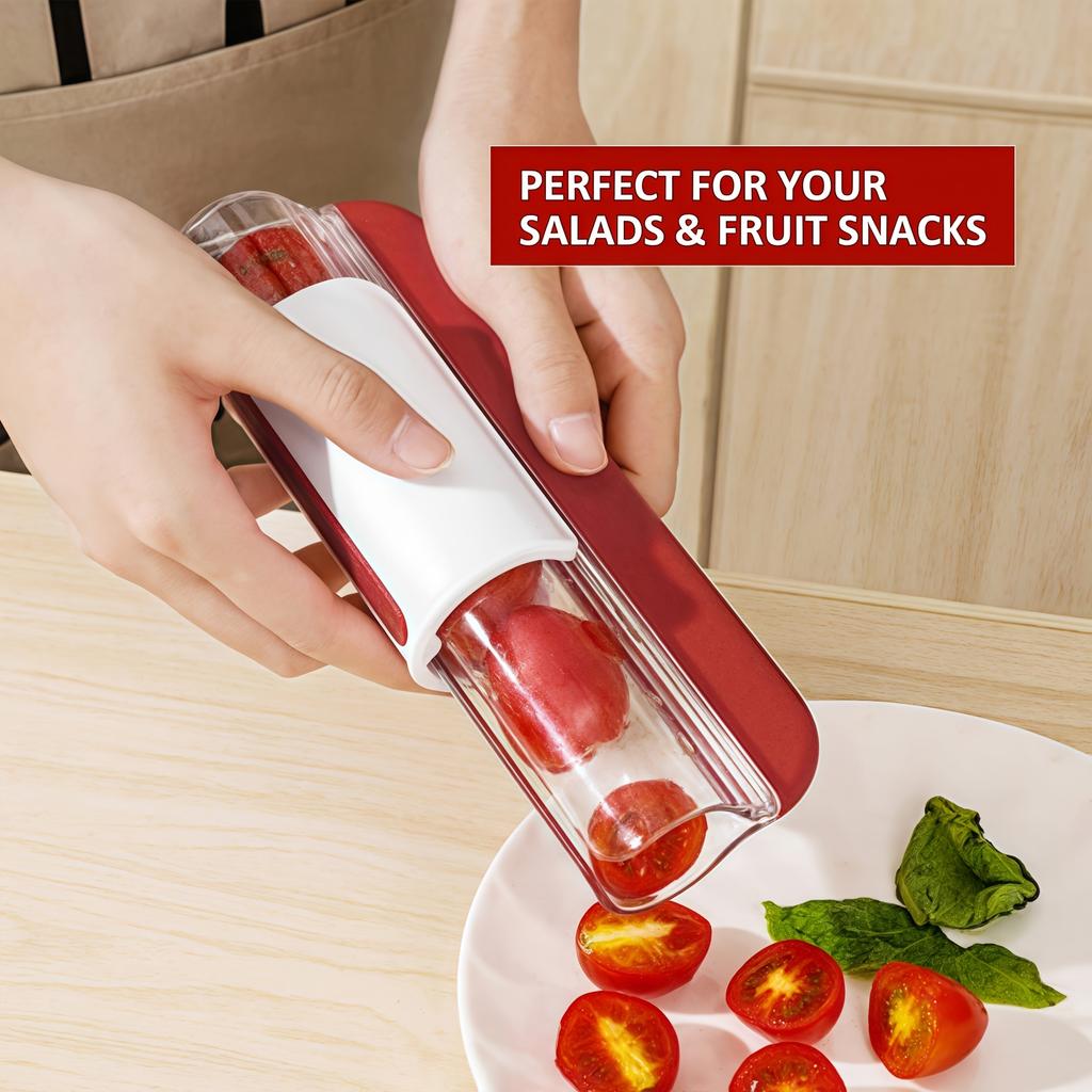 Compact Size, Multi Fruit Slicer for Kitchen , Ideal for Grapes, Cherries ,More, Quickly Slices Vegetables ,Fruits Into Uniform Slices