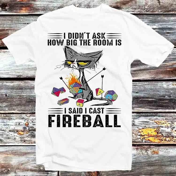 Cat I Didnt Ask How Big The Room Is I Said Cast Fireball Shirt T Shirt B1277 XL