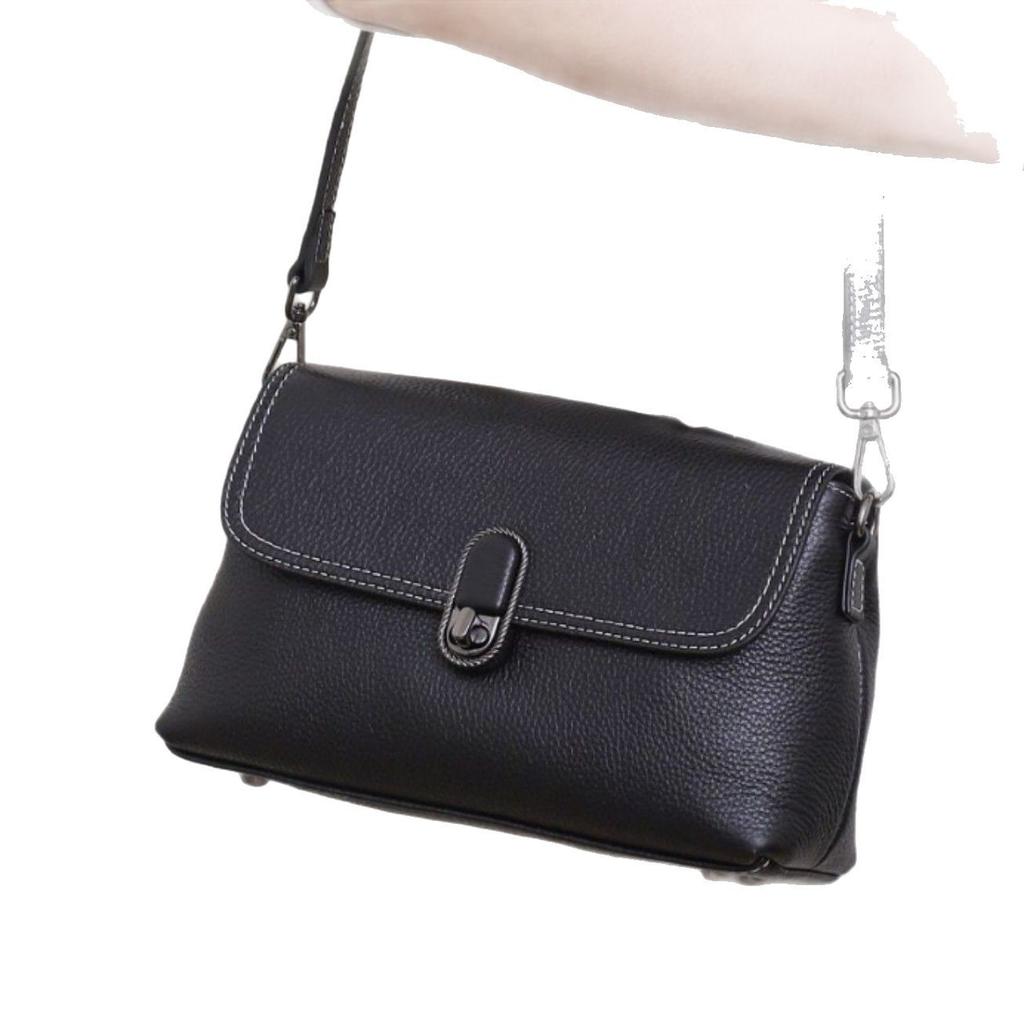 Cowhide Lock Single Shoulder Women's Bag, Large-capacity Messenger Tote Bag, Women's Headbag, Fashionable and Simple Shopping