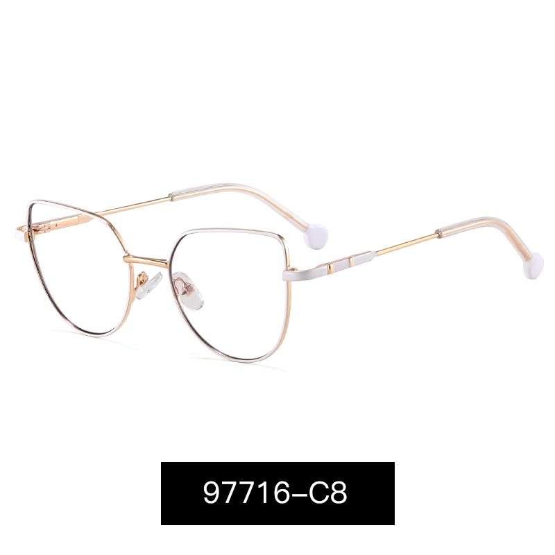 MS 97716 2024 New Kids Cat Eye Metal Thin Frame Children Optical Anti-Blue Light Glasses Eyewear Colorful Design Custom Logo