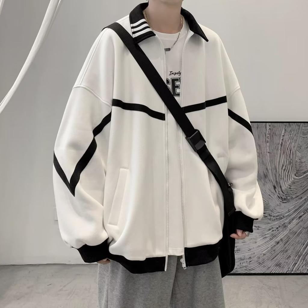 Men's Jacket Casual Loose Fit Versatile Hong Kong Style Baseball Uniform Top For Spring And Autumn