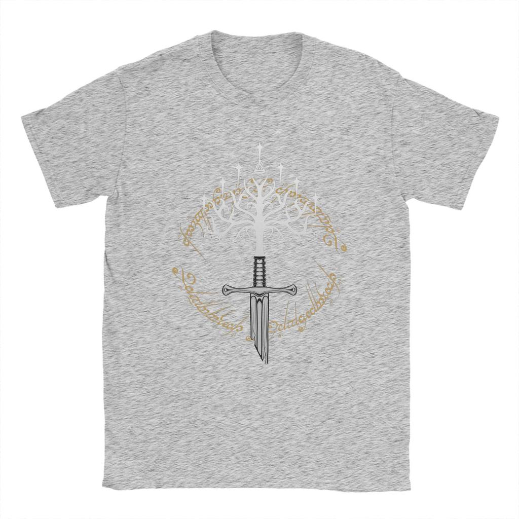Anduril White Tree L-Lords of The R-Rings Gondor T-Shirts for Women Humor Cotton Tees Short Sleeve T Shirts Gift Idea Tops Tees