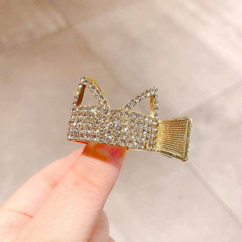 Moda Clip per Capelli in Metallo con Strass per Donne Ragazze Mini Supporto per Coda di Cavallo Alta Pinze per Capelli di Cristallo Eleganti Accessori per Acconciature da Festa