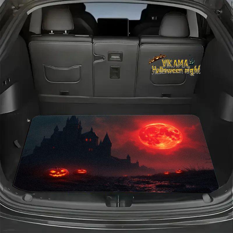Unheimliche Halloween Kürbis Lichter Kieselgur Rutschfest Abriebfest Schmutzige Kofferraum Fußmatten Heimdekoration