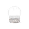 Borsa in Denim e Pelle con Logo Decorato in Cristallo, Chiusura Magnetica, per Donna, Blu Cielo X08396P5471H9018