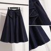 DIMANAF 2026 Plus Size Summer Women Skirts Denim Blue Fashion Jeans Lady High Waist Casual Elegant Long Skirt