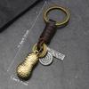 Bohemian Styles Braided Peanut Key Holder Sturdy Alloy Attachment Leather Accessory For Travel