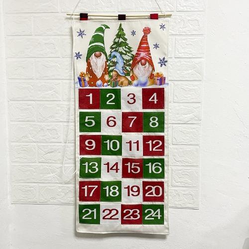 

Unique Christmas Decoration: Faceless Old Man Print Countdown Calendar with 24 Bags for Gifts or Ornaments