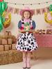 Girls' Blue Denim Cowboy Halloween Costume Set for Festival, Party & Cosplay