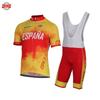 Spanien Radtrikot Set Herren Kurzarm Trägerhose Gelpolster Gelb Fahrradbekleidung Anzug Triathlon Sommer Atmungsaktiv Radsportanzug Set 2026