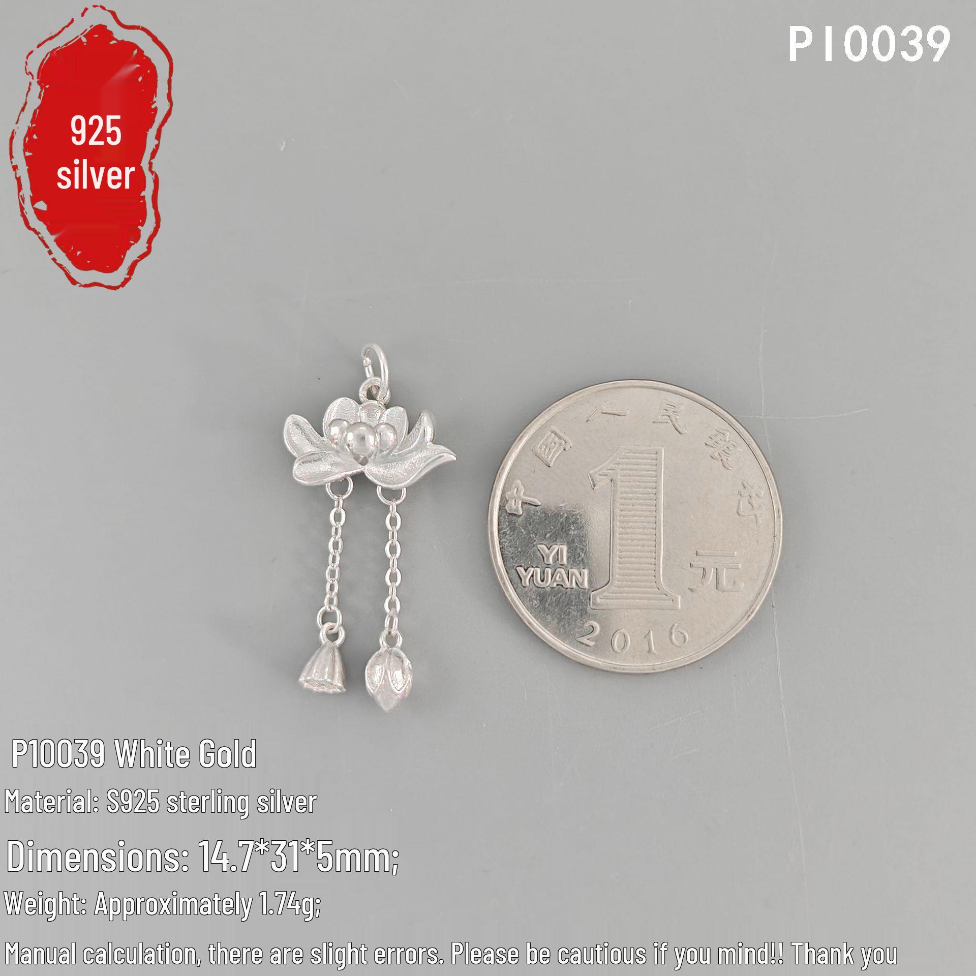 S925 Sterling Silver Chinese Retro DIY Spacer Bead Pendant for Jewelry Making