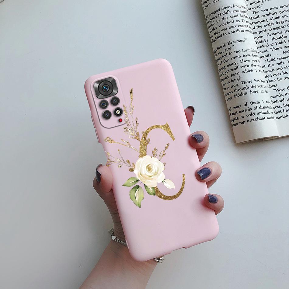 For Xiaomi Redmi Note 11 Pro Case Luxury Custom Name Letter Alphabet Phone Case For Xiaomi Redmi Note 11 11S Note11 Pro 5G Cover