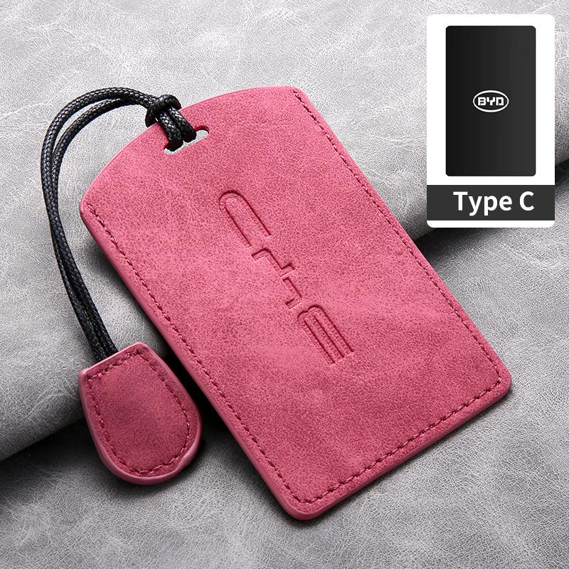 Sheepskin Leather Car NFC Card Samrt Remote Key Cover Case Shell Protector Holder For BYD S7 S6 L3 M6 F3 F0 Keychain Accessories