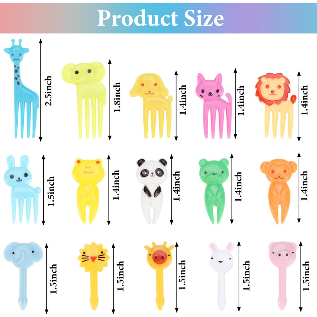 Vanproo 105Pcs Animal Fruit Food Picks, Cute Animals Toothpick Fun Bento Box Pic