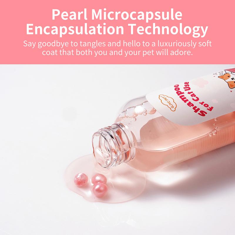 Natural Gentle Cat Shampoo Bubble Tea Scent Deep Cleansing Long Lasting Fragrance Soft Shiny Coat for All Cat Breeds Daily Care